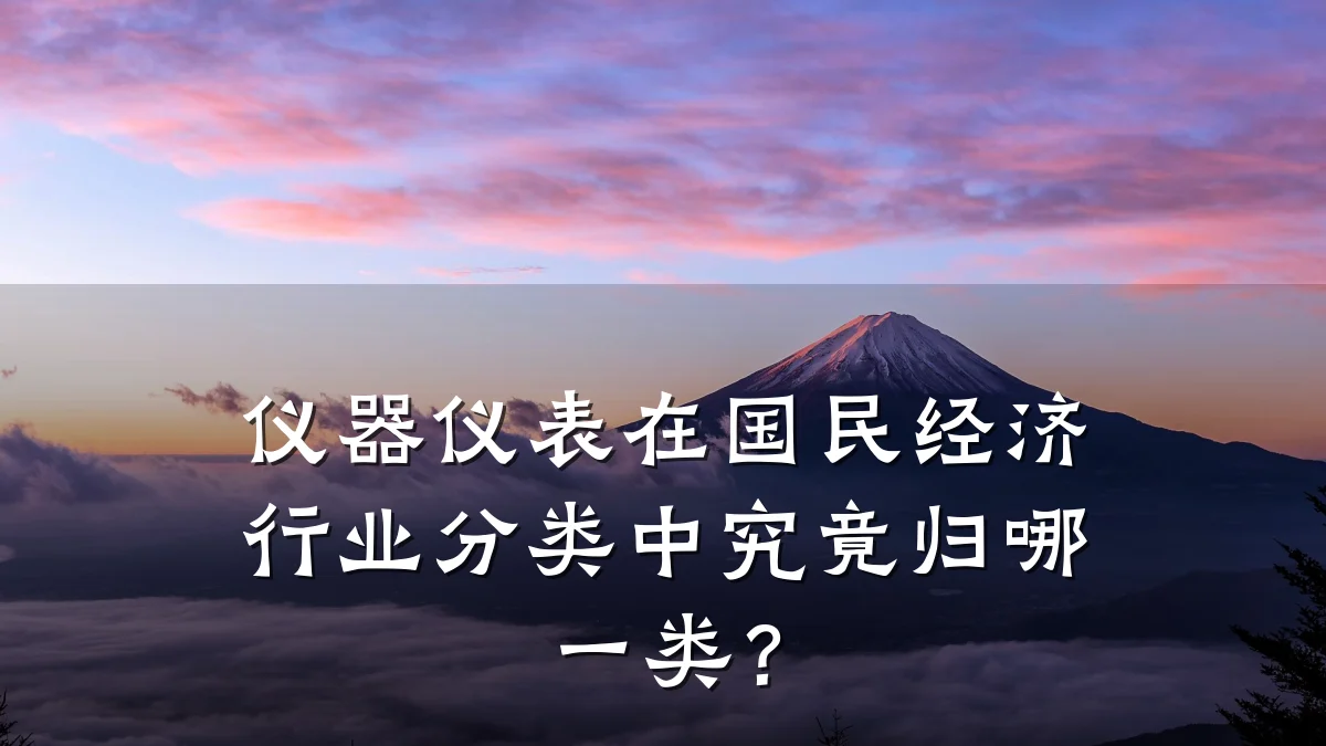 仪器仪表在国民经济行业分类中究竟归哪一类？