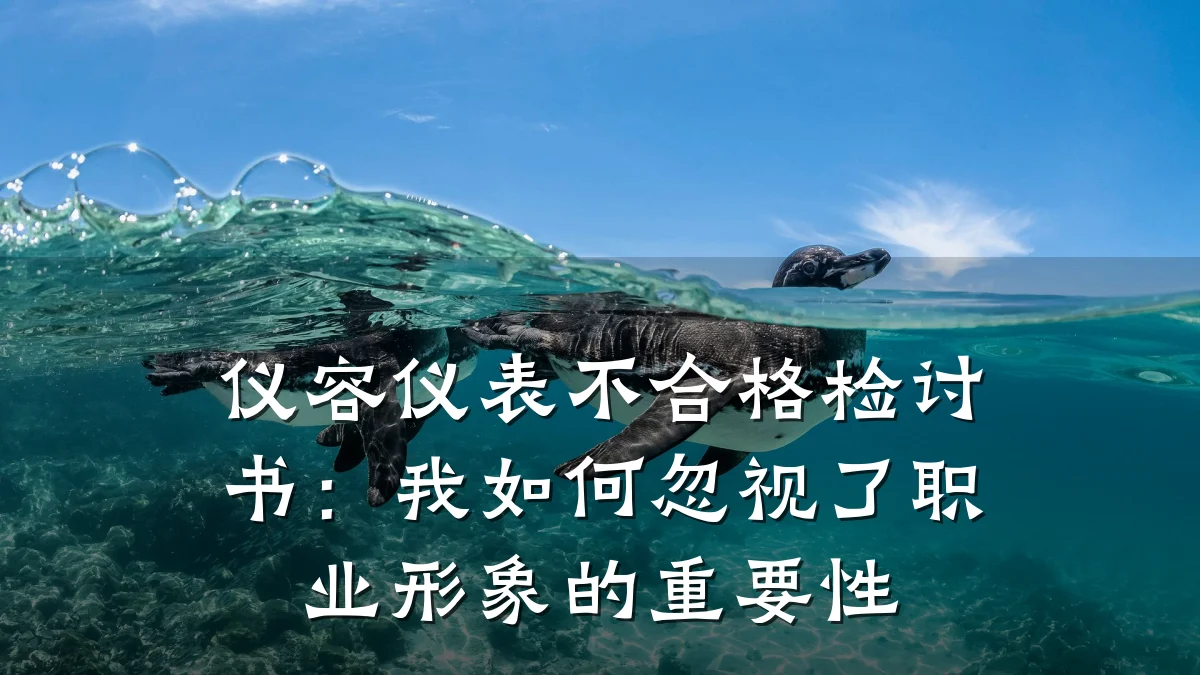 仪容仪表不合格检讨书:我如何忽视了职业形象的重要性
