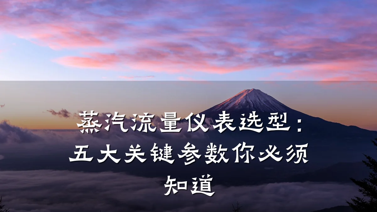 蒸汽流量仪表选型:五大关键参数你必须知道